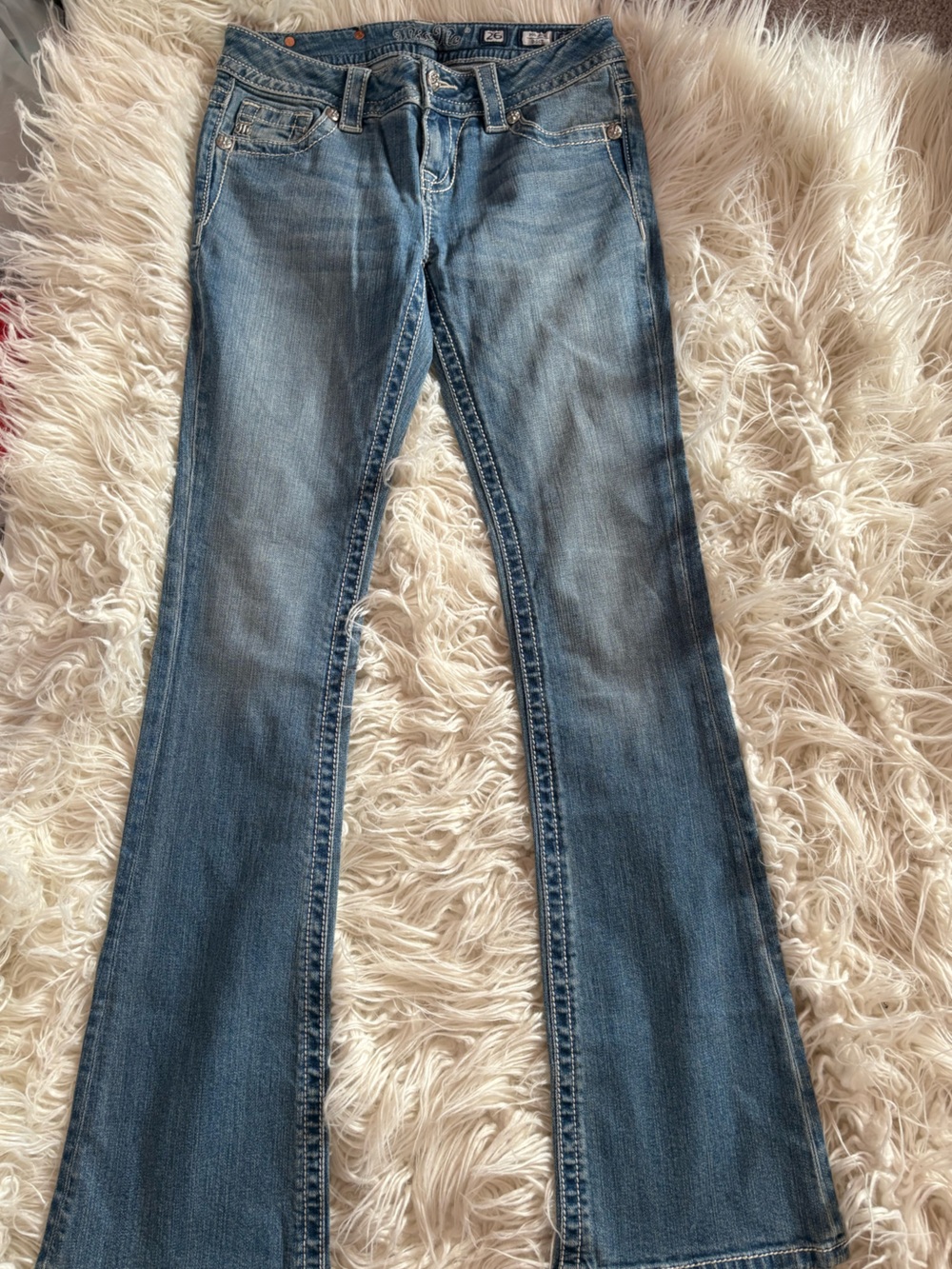 Miss Me Light Wash Denim Jeans Size 26 Tall Inseam 34 - Picture 3 of 7